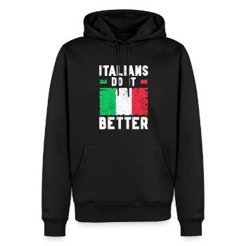 Italiener Italien Lustiger Spruch Geschenkidee - Männer Premium Bio Hoodie - Schwarz - Vorne - Nico (187cm)