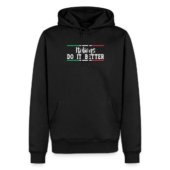 Italiener Italien Italienerin Geschenkidee Humor - Männer Premium Bio Hoodie - Schwarz - Vorne - Nico (187cm)