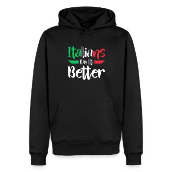 Italiener Italien Lustiger Spruch Geschenkidee - Männer Premium Bio Hoodie - Schwarz - Vorne - Nico (187cm)