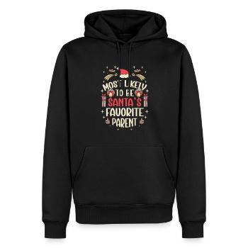 Noël Noël Parents Maman Papa Humour Drôle - Sweat à capuche Premium bio Homme - noir - Devant - Nico (187cm)