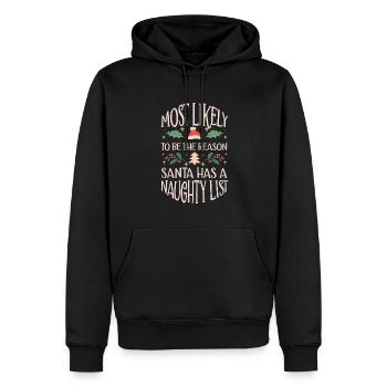 Weihnachten Lustiger Spruch Frech Xmas - Männer Premium Bio Hoodie - Schwarz - Vorne - Nico (187cm)