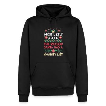 Weihnachten Lustiger Spruch Frech Xmas - Männer Premium Bio Hoodie - Schwarz - Vorne - Nico (187cm)