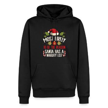 Weihnachten Lustiger Spruch Frech Xmas - Männer Premium Bio Hoodie - Schwarz - Vorne - Nico (187cm)