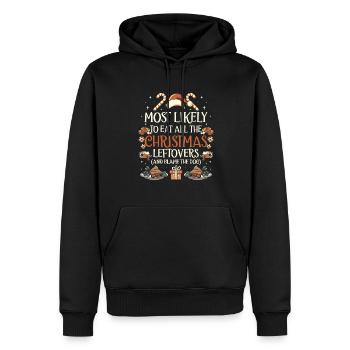 Weihnachten Lustiger Spruch Xmas Essen Humor - Männer Premium Bio Hoodie - Schwarz - Vorne - Nico (187cm)