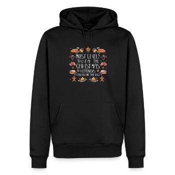 Weihnachten Lustiger Spruch Xmas Essen Humor - Männer Premium Bio Hoodie - Schwarz - Vorne - Nico (187cm)