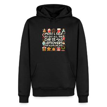 Weihnachten Lustiger Spruch Xmas Essen Humor - Männer Premium Bio Hoodie - Schwarz - Vorne - Nico (187cm)