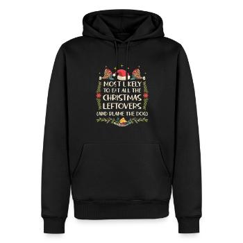 Weihnachten Lustiger Spruch Xmas Essen Humor - Männer Premium Bio Hoodie - Schwarz - Vorne - Nico (187cm)