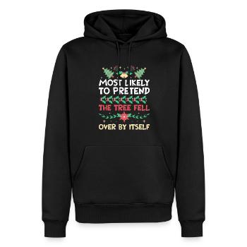 Noël Noël drôle dire humour drôle - Sweat à capuche Premium bio Homme - noir - Devant - Nico (187cm)