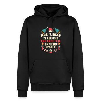 Noël Noël drôle dire humour drôle - Sweat à capuche Premium bio Homme - noir - Devant - Nico (187cm)