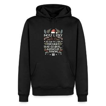 Noël Drôle Dicton Humour Sarcasme - Sweat à capuche Premium bio Homme - noir - Devant - Nico (187cm)