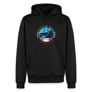 Stilfser Joug 1 - Sweat à capuche Premium bio Homme - noir - Devant - Nico (187cm)