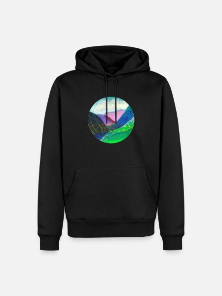 bunte berge - Männer Premium Bio Hoodie - Schwarz