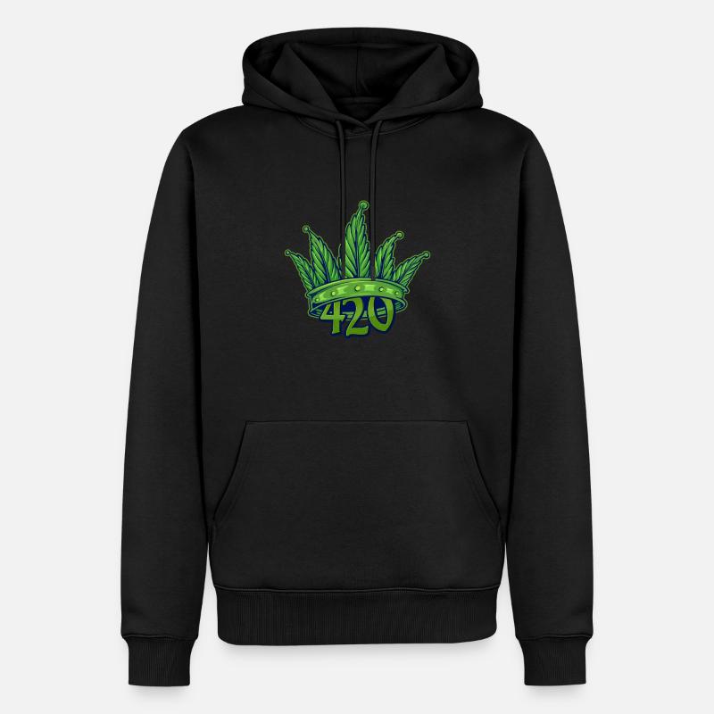 420 Cannabis Hanf Geschenkidee - Männer Premium Bio Hoodie - Schwarz