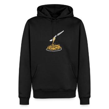Symbole alimentaire - Sweat à capuche Premium bio Homme - noir - Devant - Nico (187cm)