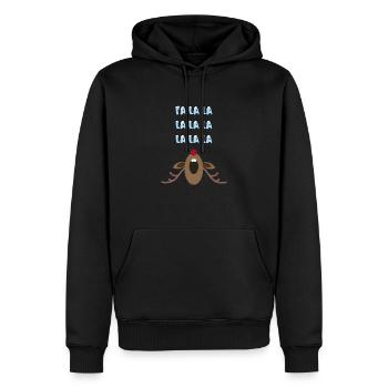 Renne chantant Fa la la - Sweat à capuche Premium bio Homme - noir - Devant - Nico (187cm)