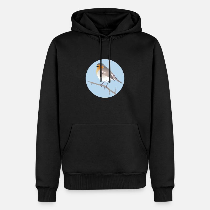 Rotkehlchen - Männer Premium Bio Hoodie - Schwarz