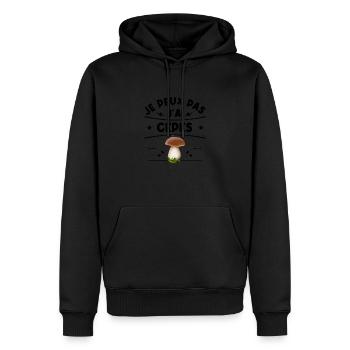 Je peux pas j'ai cèpes humour champignons cèpes - Sweat à capuche Premium bio Homme - noir - Devant - Nico (187cm)