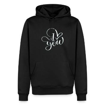 Valentinstag-Valentinstag - Männer Premium Bio Hoodie - Schwarz - Vorne - Nico (187cm)