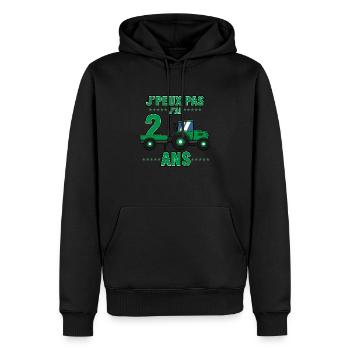 Enfant Tracteur Cadeau 2 ans Anniversaire ferme - Sweat à capuche Premium bio Homme - noir - Devant - Nico (187cm)