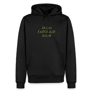 Un boss c'est fait pour bosser - Sweat à capuche Premium bio Homme - noir - Devant - Nico (187cm)