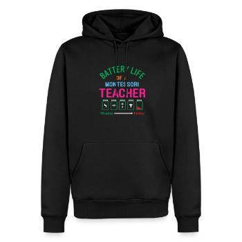 Montessori Teacher - Men’s Premium Organic Hoodie - black - Front - Nico (187cm)