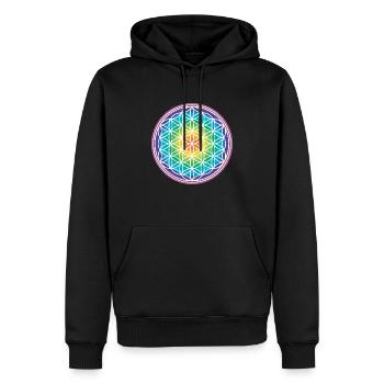 Flower of Life Rainbow Gift Idea 005-038 - Men’s Premium Organic Hoodie - black - Front - Nico (187cm)