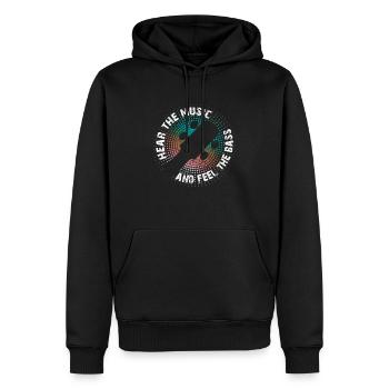 Vous entendez la musique mais vous sentez la basse - Sweat à capuche Premium bio Homme - noir - Devant - Nico (187cm)