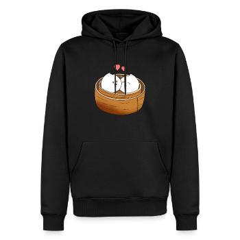 Dumpling Love - Men’s Premium Organic Hoodie - black - Front - Nico (187cm)