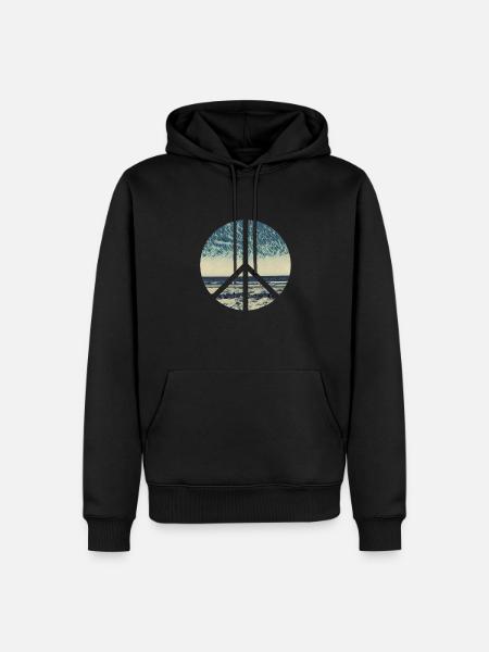 Peace Sign Ocean - Men’s Premium Organic Hoodie - black