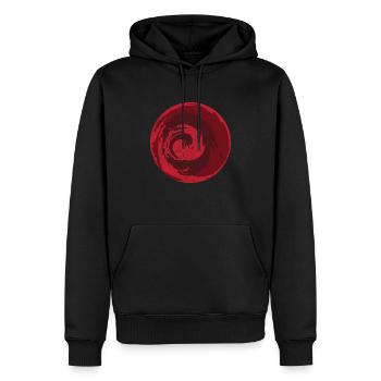 Sonne Japan Vintage - Männer Premium Bio Hoodie - Schwarz - Vorne - Nico (187cm)