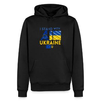 i stand with ukraine - Sweat à capuche Premium bio Homme - noir - Devant - Nico (187cm)