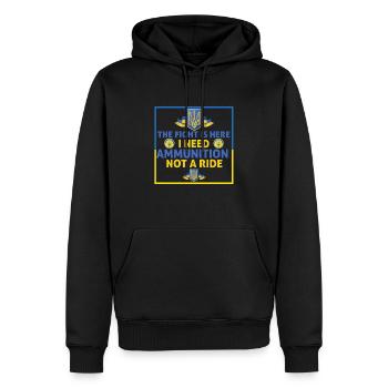 Le combat est là j’ai besoin de munitions pas d’un tour - Sweat à capuche Premium bio Homme - noir - Devant - Nico (187cm)