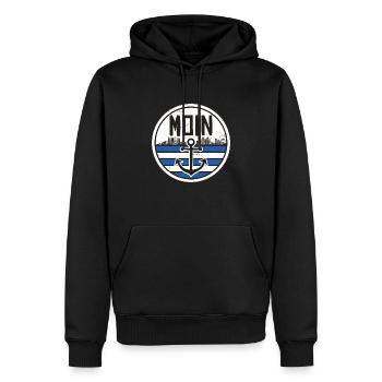 Moin Ihr Spacken Hamburg Norddeutschland Geschenk - Männer Premium Bio Hoodie - Schwarz - Vorne - Nico (187cm)