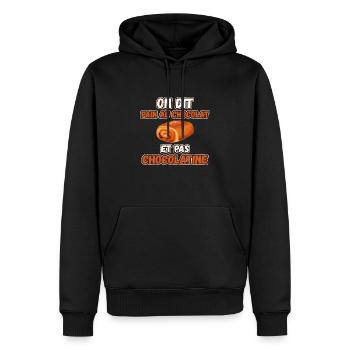 pain au chocolat et non Chocolatine - Sweat à capuche Premium bio Homme - noir - Devant - Nico (187cm)