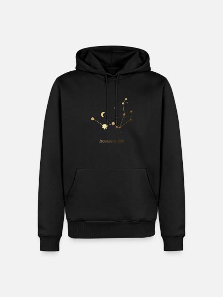 Verseau/Verseau - Signe du zodiaque - Horoscope - Sweat à capuche Premium bio Homme - noir