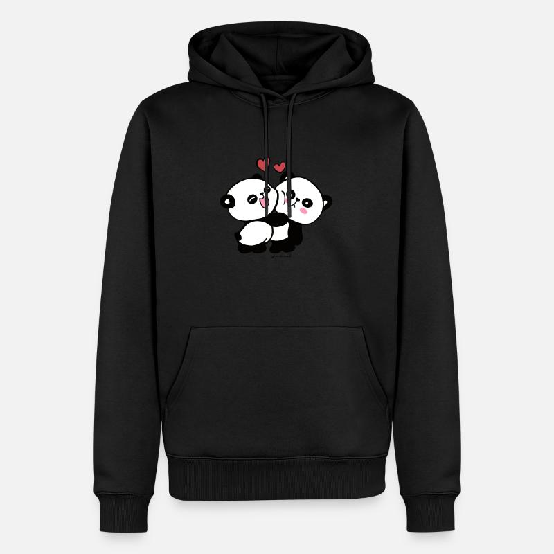 Panda skadouch 2 - Männer Premium Bio Hoodie - Schwarz