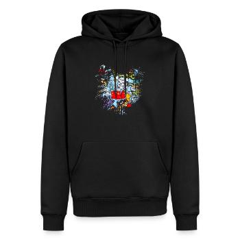 Graffitti - Sweat à capuche Premium bio Homme - noir - Devant - Nico (187cm)