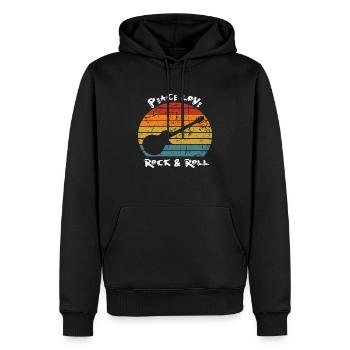 Peace Love Rock & Roll - Men’s Premium Organic Hoodie - black - Front - Nico (187cm)