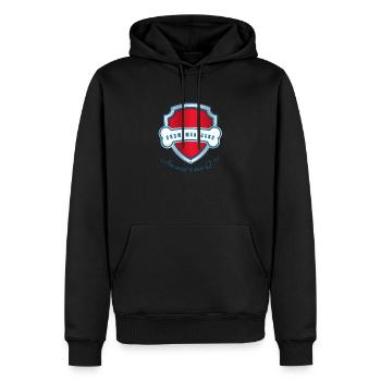 J ai mal à ma Q - Sweat à capuche Premium bio Homme - noir - Devant - Nico (187cm)