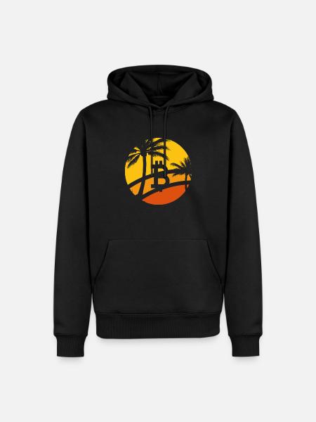 Bitcoin under palm trees - Men’s Premium Organic Hoodie - black