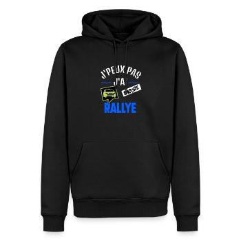 J’peux pas j’ai rallye - Sweat à capuche Premium bio Homme - noir - Devant - Nico (187cm)
