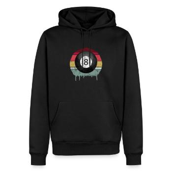 Billiard 8-Ball Retro - Männer Premium Bio Hoodie - Schwarz - Vorne - Nico (187cm)