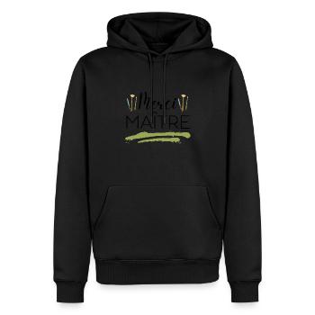 Merci maître - Sweat à capuche Premium bio Homme - noir - Devant - Nico (187cm)