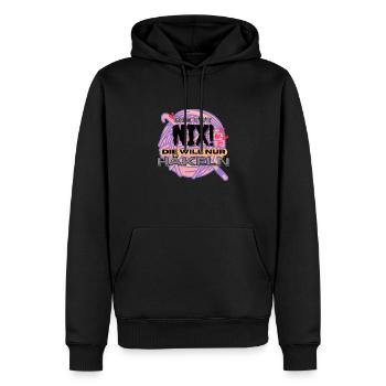 Die Tut Nix Die Will Nur Häkeln Rosa Lila Orange - Männer Premium Bio Hoodie - Schwarz - Vorne - Nico (187cm)