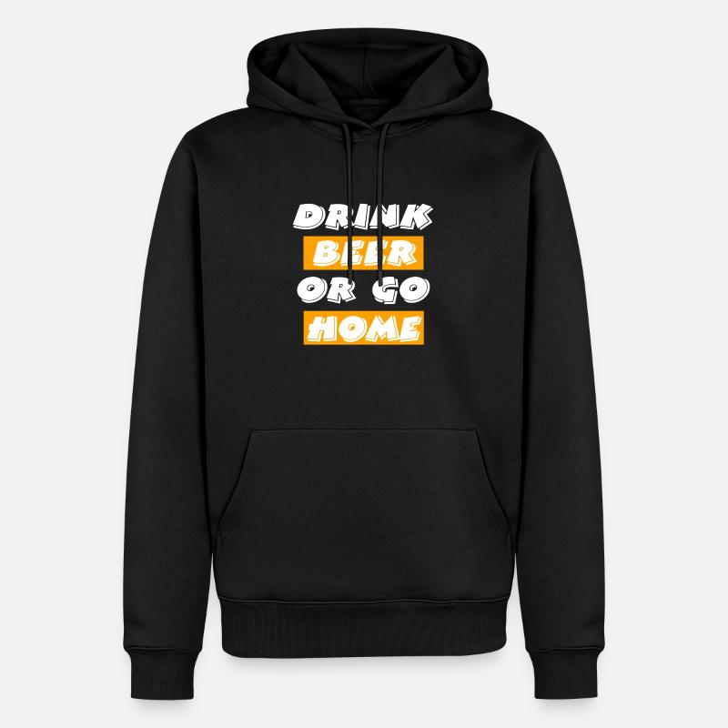 Bière - Sweat à capuche Premium bio Homme - noir