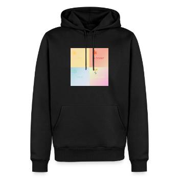 T-shirt 4 saisons - Sweat à capuche Premium bio Homme - noir - Devant - Nico (187cm)