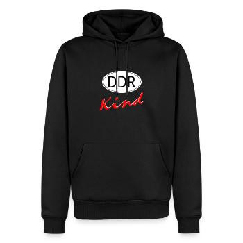 DDR Kind - Nostalgie Statement - Männer Premium Bio Hoodie - Schwarz - Vorne - Nico (187cm)