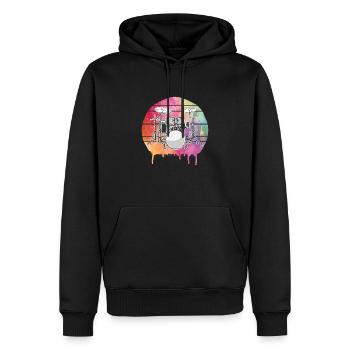 Batteur Schlagzeuger - Sweat à capuche Premium bio Homme - noir - Devant - Nico (187cm)