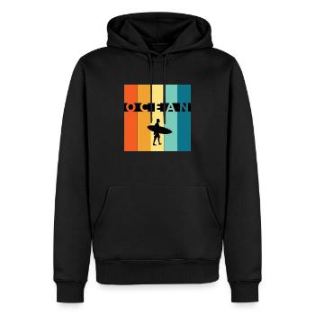 Ocean surf - Sweat à capuche Premium bio Homme - noir - Devant - Nico (187cm)