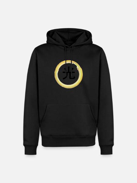 Lumière en japonais - Sweat à capuche Premium bio Homme - noir